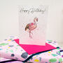 Happy Birthday Watercolour Flamingo Seed Paper Card, thumbnail 4 of 4