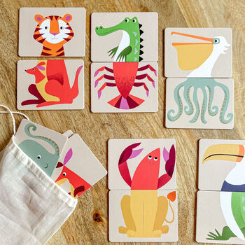 Animal Puzzle Heads And Tails Game Stocking Filler, 3 of 6