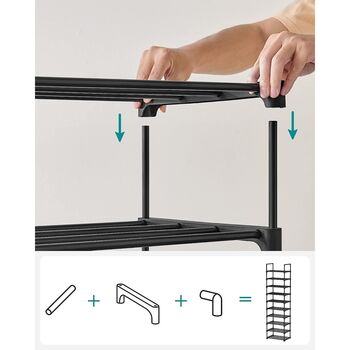 10 Tier Metal Shoe Storage Organiser Shoe Rack, 6 of 10