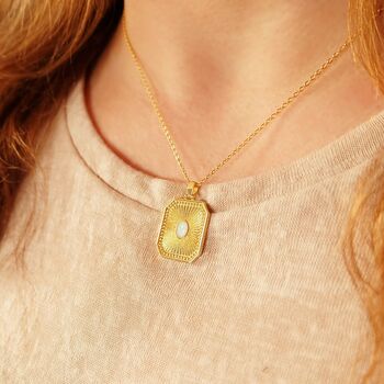 Opal Sunburst Charm Necklace, 3 of 5
