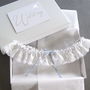 Audrey 'Something Blue' White Wedding Garter, thumbnail 8 of 10