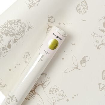 Woodland Creatures Wallpaper In Linen Sample, 2 of 3