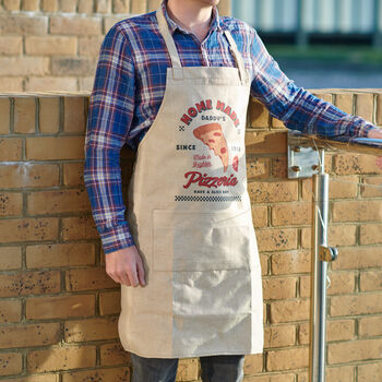 Personalised Burlap Pizza Apron, 2 of 5