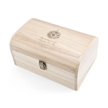 Personalised Family Bauble Christmas Eve Wooden Chest, 12 of 12