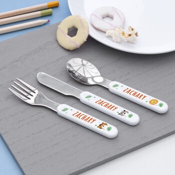 Personalised Kids Metal Cutlery Set, 7 of 12