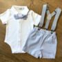 Ring Bearer Linen Blend 4pc Outfit With Brace, thumbnail 3 of 7