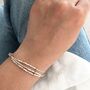 Layered Beaded Bracelet In Silver And Rose Gold Plating, thumbnail 1 of 7