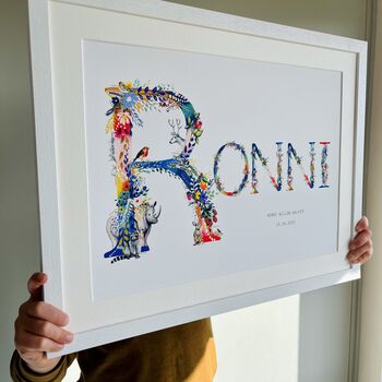 Personalised Bright Nature Name Print, 2 of 11