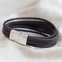 Men's Layered Leather Straps Bracelet, thumbnail 4 of 9