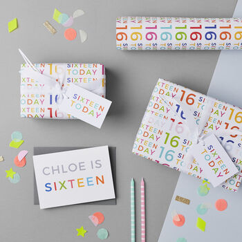 16th Birthday Wrapping Paper Set, 3 of 8