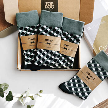 Personalised Labels Men's Dress Socks, Groomsmen Socks, 3 of 6