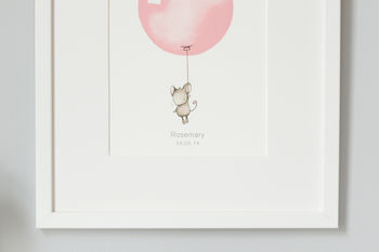 Personalised Rose Pink Balloon For Girl's Bedroom, 3 of 10