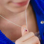 Girl's Script Initial And Birthstone Necklace, thumbnail 1 of 12