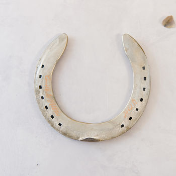 Personalised Grey Blush Rose Lucky Wedding Horseshoe, 4 of 9