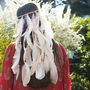 White Boho Festival Feather Headpiece, thumbnail 3 of 5
