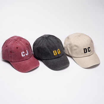 Personalised Vintage Cap With Embroidered Initials, 9 of 10