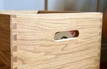 Personalised Oak Vinyl Record Storage Box, 4 of 5