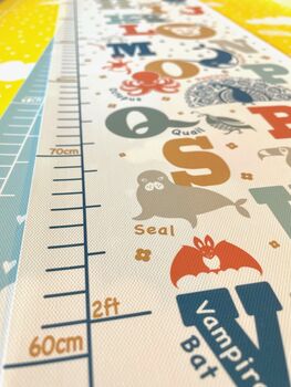 Personalised Animal Alphabet Canvas Height Chart, 6 of 7