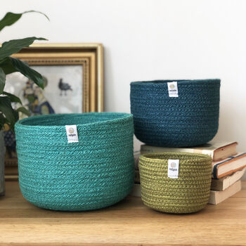 Respiin Set Of Three 'Tall' Jute Baskets 13.5cm High, 5 of 11