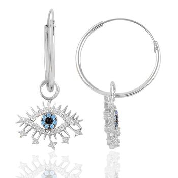 Evil Eye Earring Blue Eye Sterling Silver Earring, 8 of 8