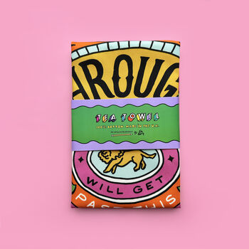 Wading Through Treacle Colourful Kitchen Tea Towel, 5 of 8