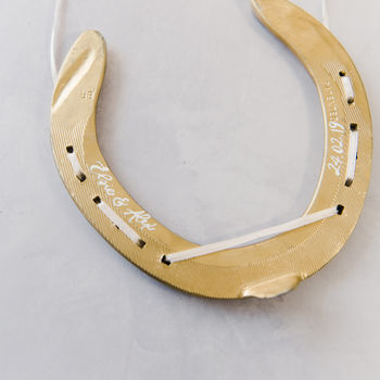 Personalised Summer Leafy Lucky Wedding Horseshoe, 7 of 12