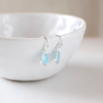 Sky Blue Glass Earrings, 3 of 9