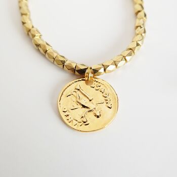 Boho Beaded Coin Charm Bracelet, 2 of 4