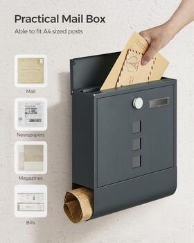 Post Box With Rotating Lid And Locking Mechanism, 7 of 12