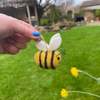 Little Felt Bumble Bee Decoration, 5 of 5