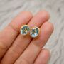Blue Topaz Silver Stud Earrings, thumbnail 6 of 12