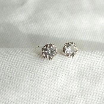 Starburst Diamond Brilliant Cut Solitaire Earrings, 5 of 7