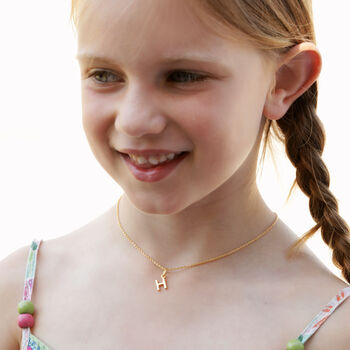 Children's Initial Silver Or Gold Vermeil Necklace, 2 of 7