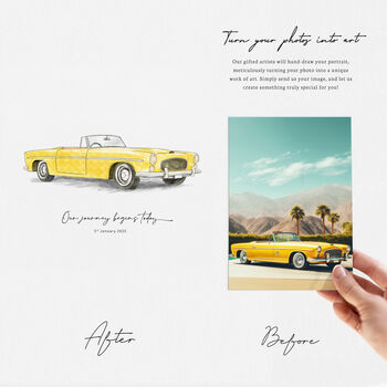 Gift For Him Custom Hand Drawn Car Portrait, 2 of 11