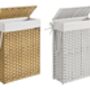 Slim Rattan Laundry Basket With Lid And Liners, thumbnail 6 of 6