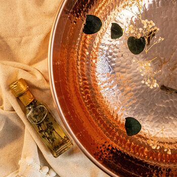 Hammered Copper Pedicure Foot Soaking Bowl, 400 Mm Diameter, 6 of 7