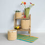 Hotuba: Gold Pinstripe Woven Storage Basket, thumbnail 1 of 9