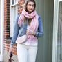 Vegan Leather Half Moon Crossbody Bag In Pink, thumbnail 5 of 5