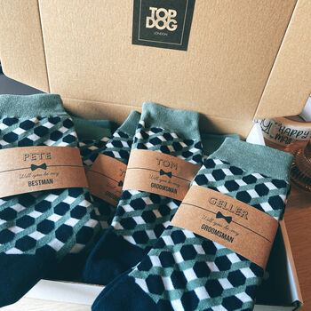 Personalised Labels Men's Dress Socks, Groomsmen Socks, 6 of 6