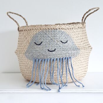 Jellyfish Nursery Seagrass Storage Belly Basket, 4 of 6