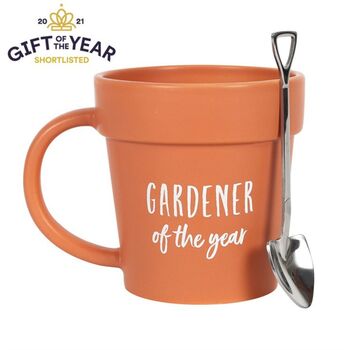 Gardener Of The Year Gift Pot Mug And Shovel Spoon, 2 of 4
