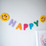 Punchneedle Happy Garland, thumbnail 3 of 5