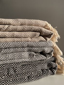 Diamond Design Grey Bedspread, 7 of 8