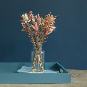 Brights Dried Flower Bouquet With Glass Vase, 5 of 5