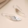 Sterling Silver Textured Leaf Drop Earrings, thumbnail 5 of 6