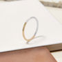 9ct Yellow Gold And Silver Ultra Skinny Stacking Ring, thumbnail 1 of 4