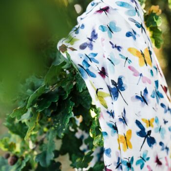 Butterfly Bamboo Organic Cotton Muslin Swaddle Blanket, 5 of 6