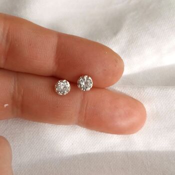 Starburst Diamond Brilliant Cut Solitaire Earrings, 2 of 7