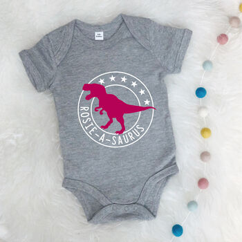 Personalised Dinosaur Babygrow, 3 of 7