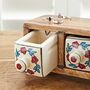 Hand Painted White Floral Ceramic Three Drawer Chest, thumbnail 2 of 8